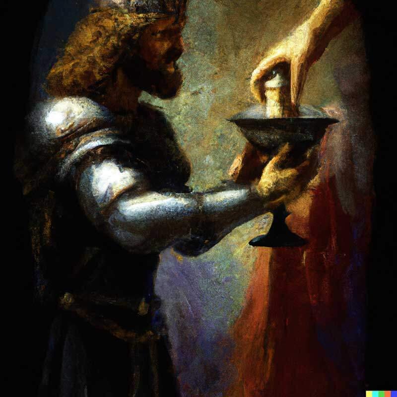 Knight with Grail Cup
