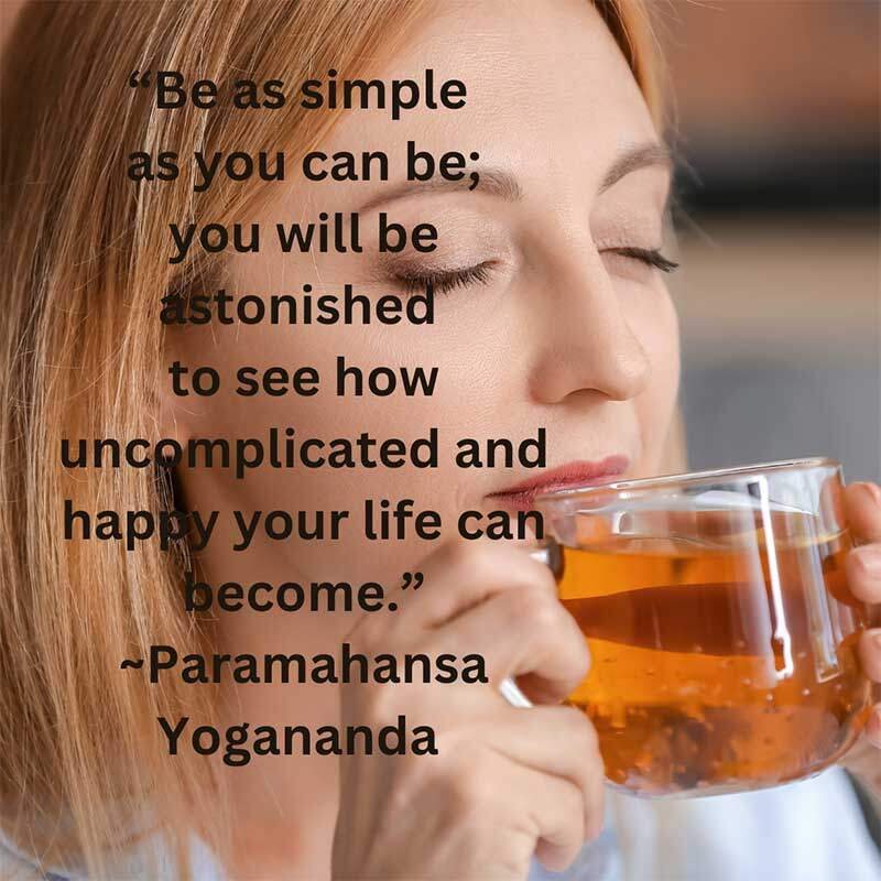 Simple Life. Woman enjoying a cup of herbal tea